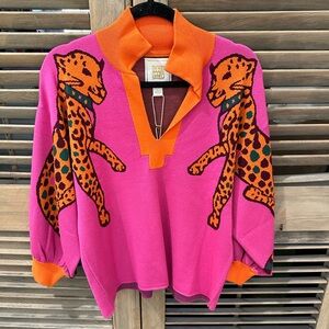 Emily McCarthy Leopard Lolli Sweater size large